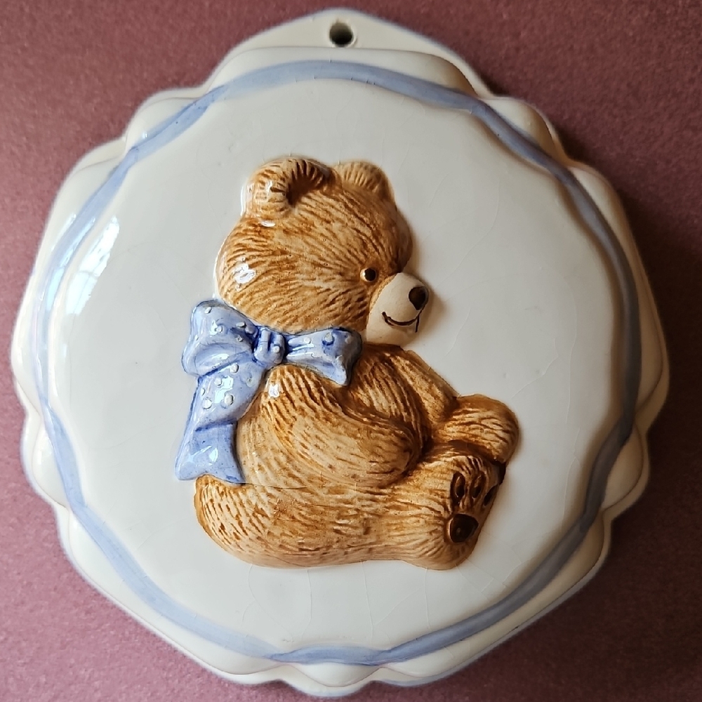 Theodore Bear Wall Decor with Blue Accents